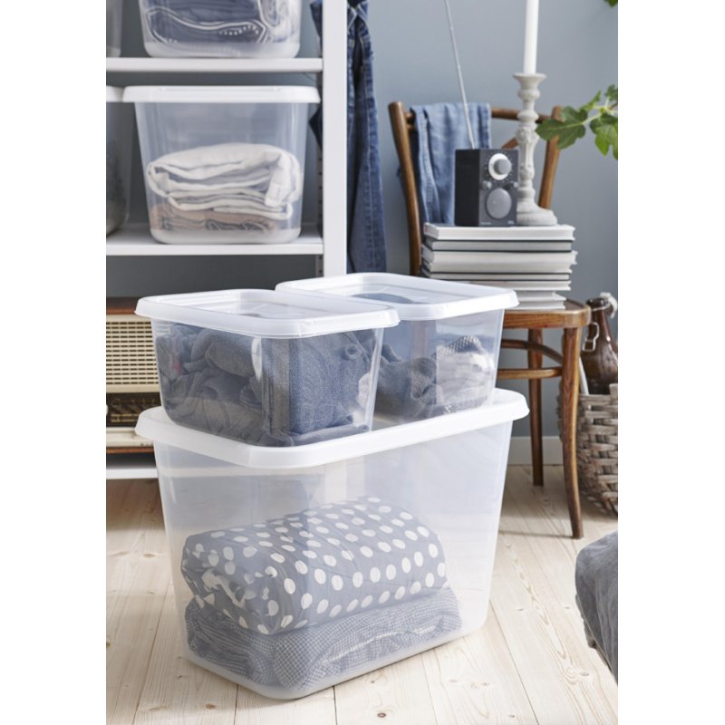 smartstore boîte de rangement BASIC L, transparent, 44 litres